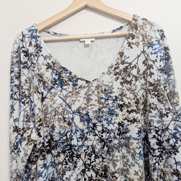 J.Jill Velour Branch Print Tunic Comfort Comfy Multi-color - Picture 5 of 13